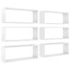 The Living Store Wandplanken Set - 60 x 15 x 23 cm - Hoogglans wit - Stevig en stabiel