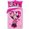 Disney Minnie Mouse Dekbedovertrek, Pink Love - Eenpersoons - 140 x 200 cm - Katoen