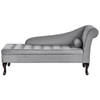 Beliani PESSAC - Chaise longue-Grijs-Fluweel