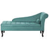 Beliani PESSAC - Chaise longue-Blauw-Fluweel