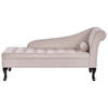 Beliani PESSAC - Chaise longue-Beige-Fluweel