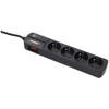 InfoSec - S4 Black Line II - Parasurtenseur 4 Sockets FR - 2 jaar garantie