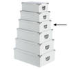 5Five Opbergdoos/box - 2x - wit - L36 x B24.5 x H12.5 cm - Stevig karton - Whitebox - Opbergbox