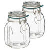 5Five Weckpot/inmaakpot Jarro - 2x - 750 ml - glas - beugelsluiting - D12 x H16 cm - Weckpotten