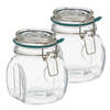 5Five Weckpot/inmaakpot Jarro - 2x - 500 ml - glas - beugelsluiting - D11 x H14 cm - Weckpotten