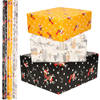 Set van 6x Rollen Kerst inpakpapier/cadeaupapier rendieren /vogels/bomen 2,5 x 0,7 meter - Cadeaupapier