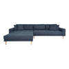 Lido bank , loungebank links gericht met 4 kussens donkerblauw.