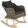 tectake® - Wicker schommelstoel Rovigo - 150kg - natuur