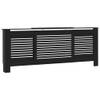 The Living Store Radiatorkast - MDF - 142-205 x 20.5 x 82 cm - Zwart