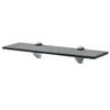 The Living Store Zwevende Plank - Glas - 40x20cm - Zwart