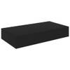 The Living Store Wandschap - Wandschappen - 48 x 25 x 8 cm - Met lade - Zwart - MDF