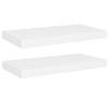 The Living Store Wandplanken - Set van 2 - Hoogwaardig honingraat MDF en metaal - 50 x 23 x 3.8 cm - Wit