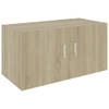 The Living Store Hangkast Sonoma Eiken 80x39x40 cm Met 2 Deuren