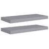 The Living Store Wandplanken The Living Store - Set van 2 - Grijs - 60 x 23.5 x 3.8 cm - Honingraat MDF en Metaal