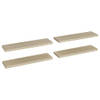 The Living Store Wandplanken Set Eiken - 90 x 23.5 x 3.8 cm - Onzichtbaar montagesysteem