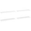 The Living Store Wandplanken Set - Trendy - 90x23.5x3.8 cm - Wit - Honingraat MDF en Metaal