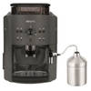 KRUPS Koffiezetapparaat met bonenmaler, Melkopschuimer, 2 espressokoppen tegelijk, Essential grijs YY5149FD