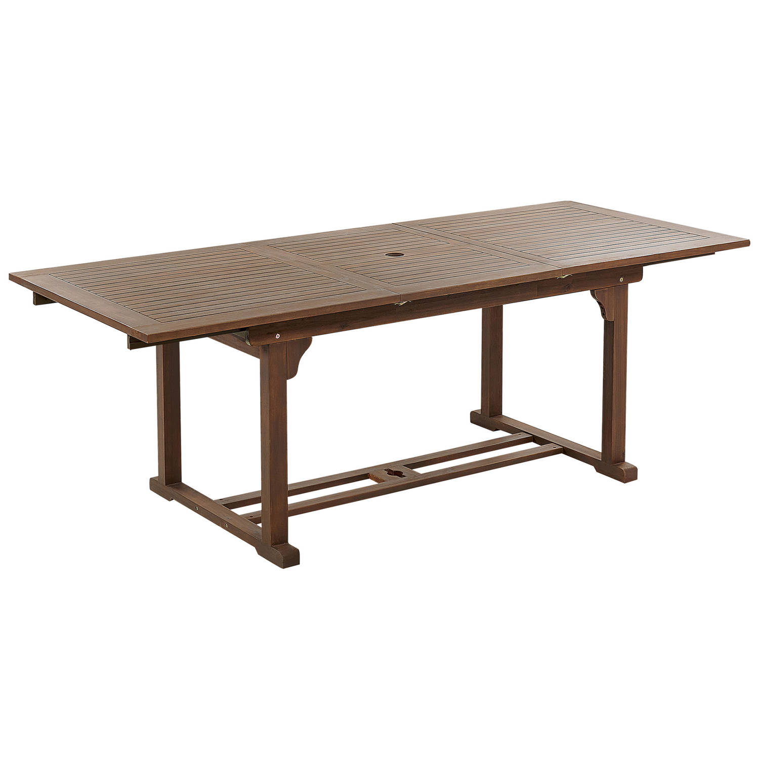 Beliani AMANTEA Verlengbare tafel-Donkere houtkleur-Acaciahout