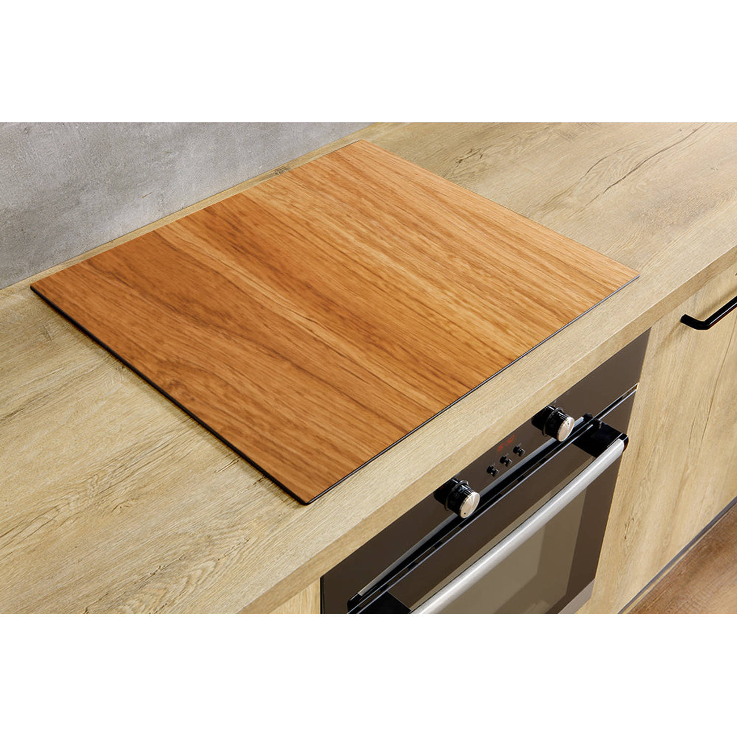 Inductiebeschermer - Oak Wood - 81.2x52 cm - Inductiebeschermer - Inductie Afdekplaat Kookplaat - Inductie Mat - Anti-Slip - Keuken Decoratie - Keuken Accessoires