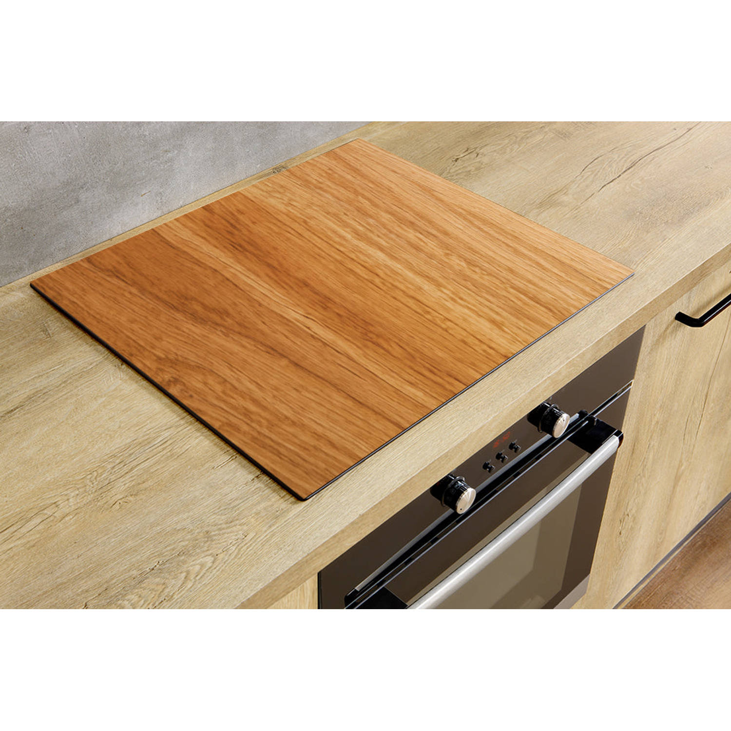 Inductiebeschermer - Oak Wood - 30x52 cm - Inductiebeschermer - Inductie Afdekplaat Kookplaat - Inductie Mat - Anti-Slip - Keuken Decoratie - Keuken Accessoires