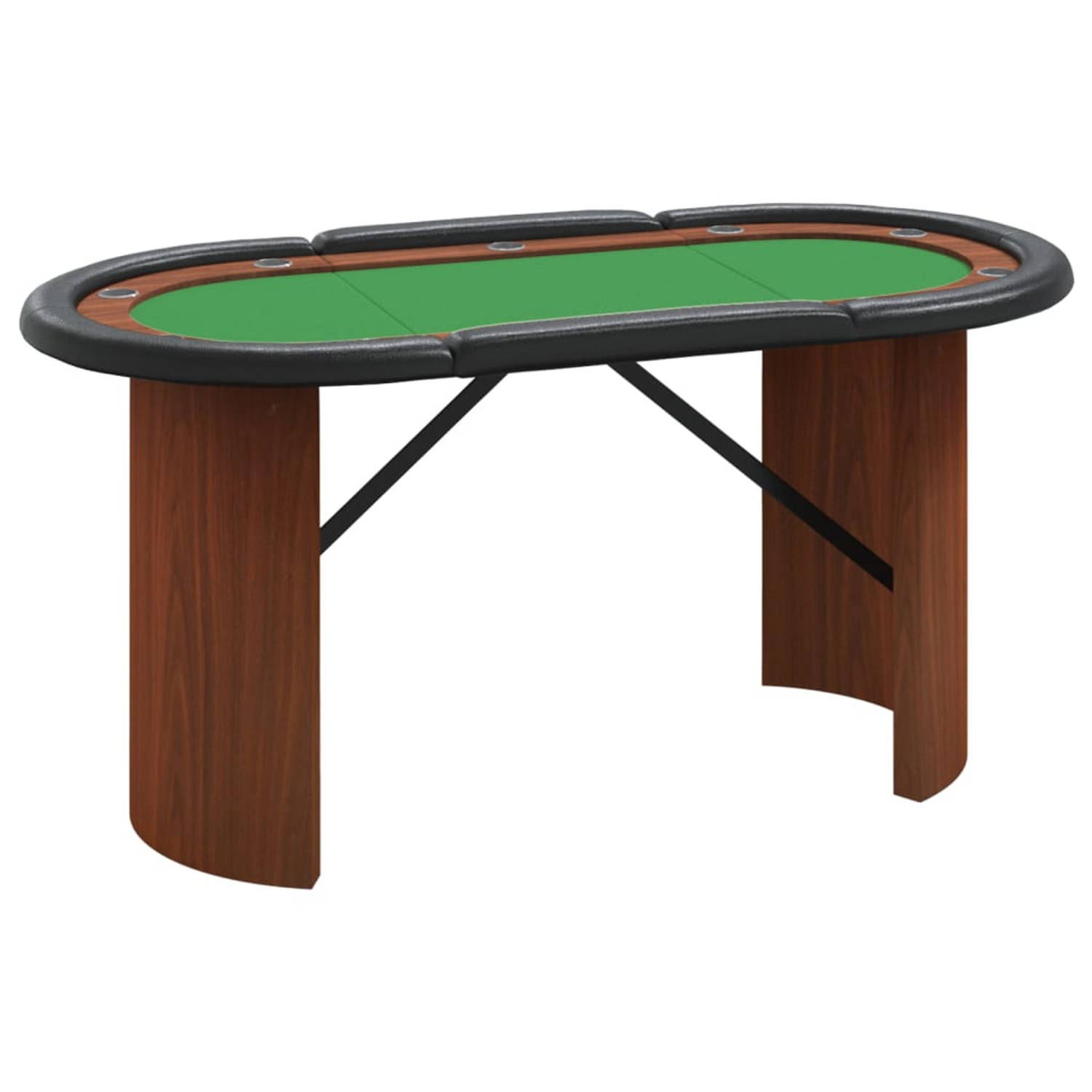 The Living Store Poker Pokertafel - Groen - 160 x 80 x 75 cm - Casinokwaliteit