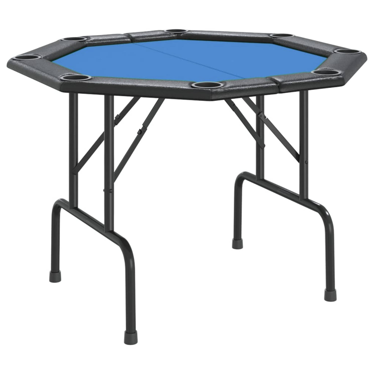 The Living Store Pokertafel - Inklapbaar - 108 x 108 x 75 cm - Zacht tafelblad - Ingebouwde bekerhouders - Comfortabele