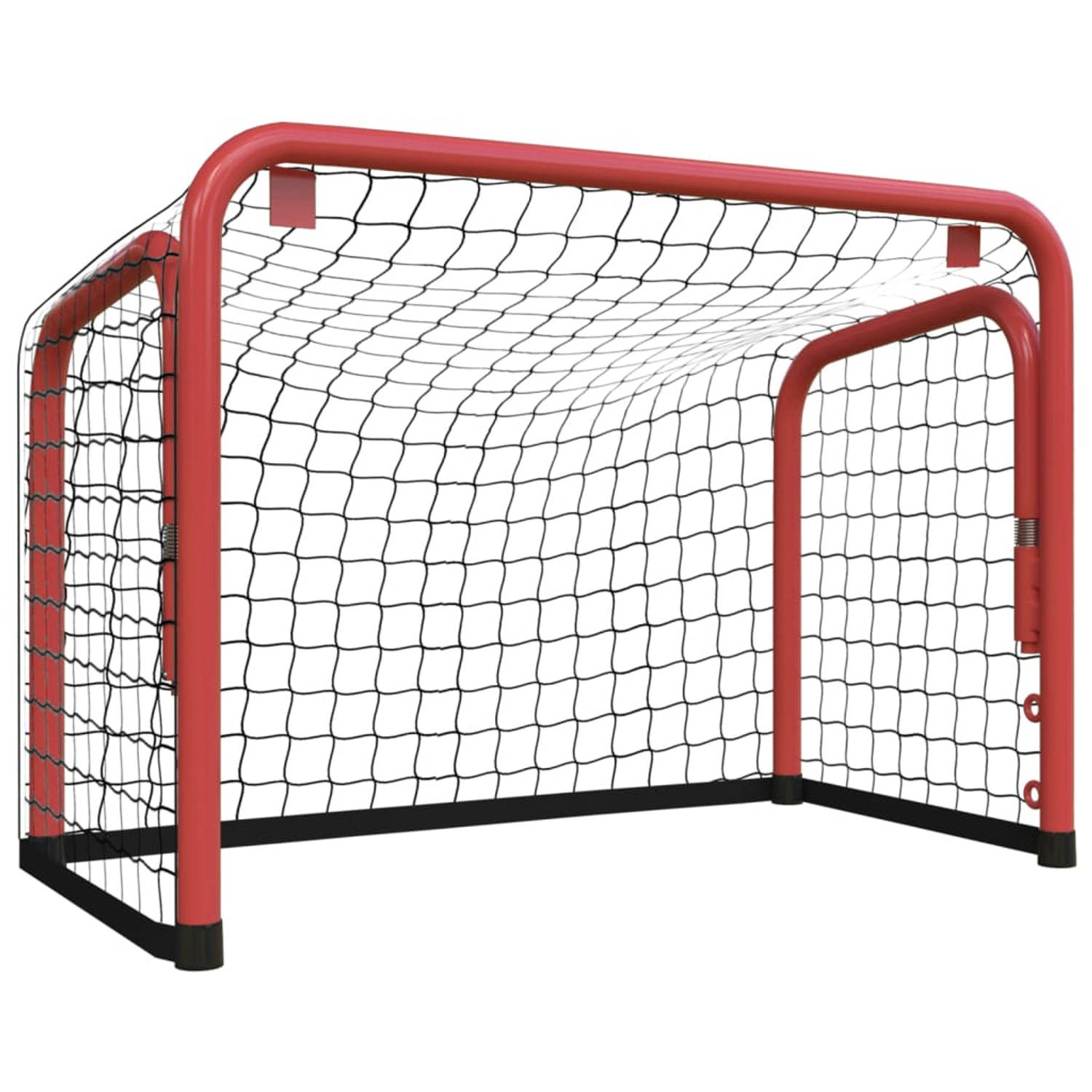 The Living Store Hockeydoel - Duurzaam polyester net - Stabiel stalen frame - Brede toepassingen - Eenvoudige montage - Rood/Zwart (68x32x47 cm)