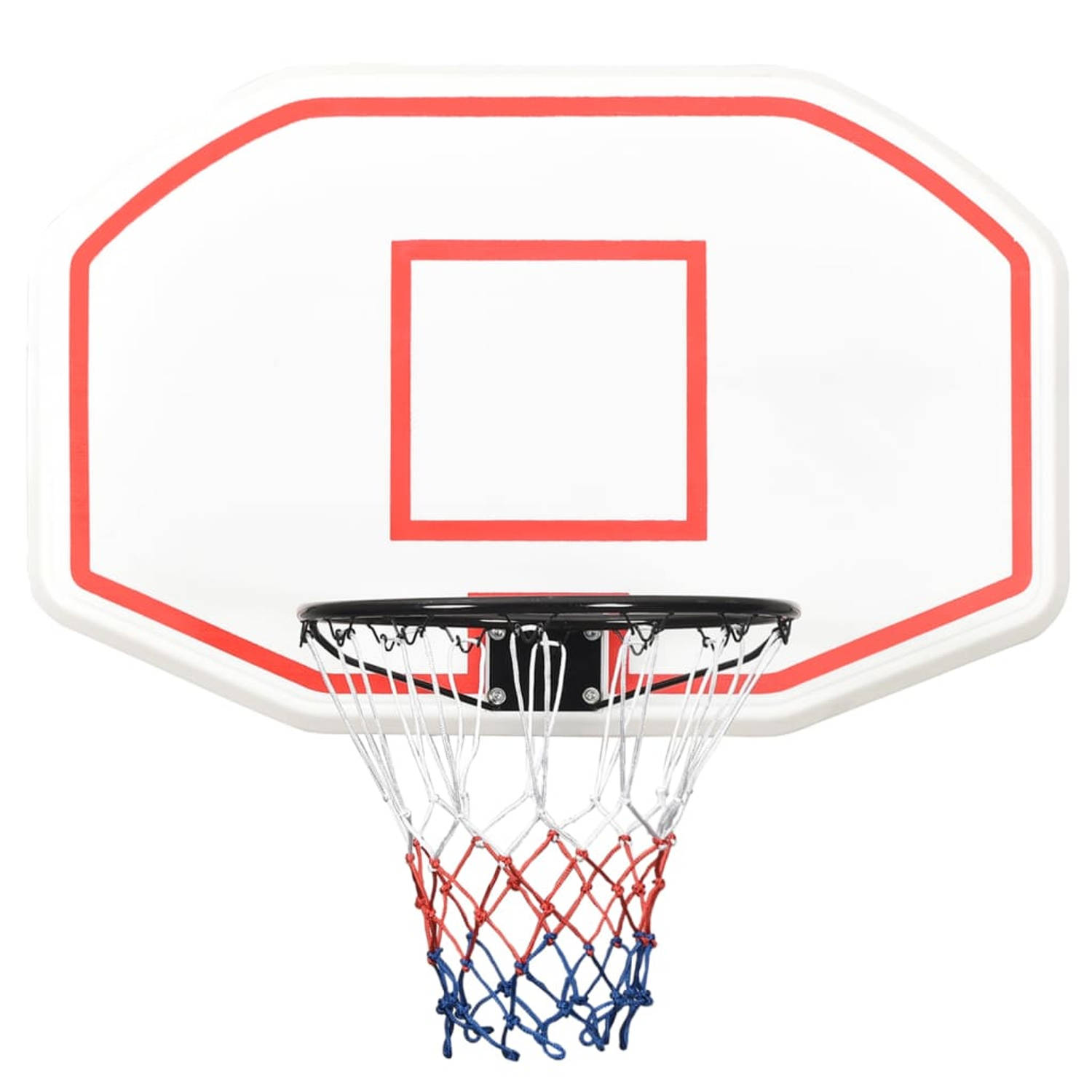 The Living Store Basketbalbord 109x71x3 cm polyetheen wit - Basketbal