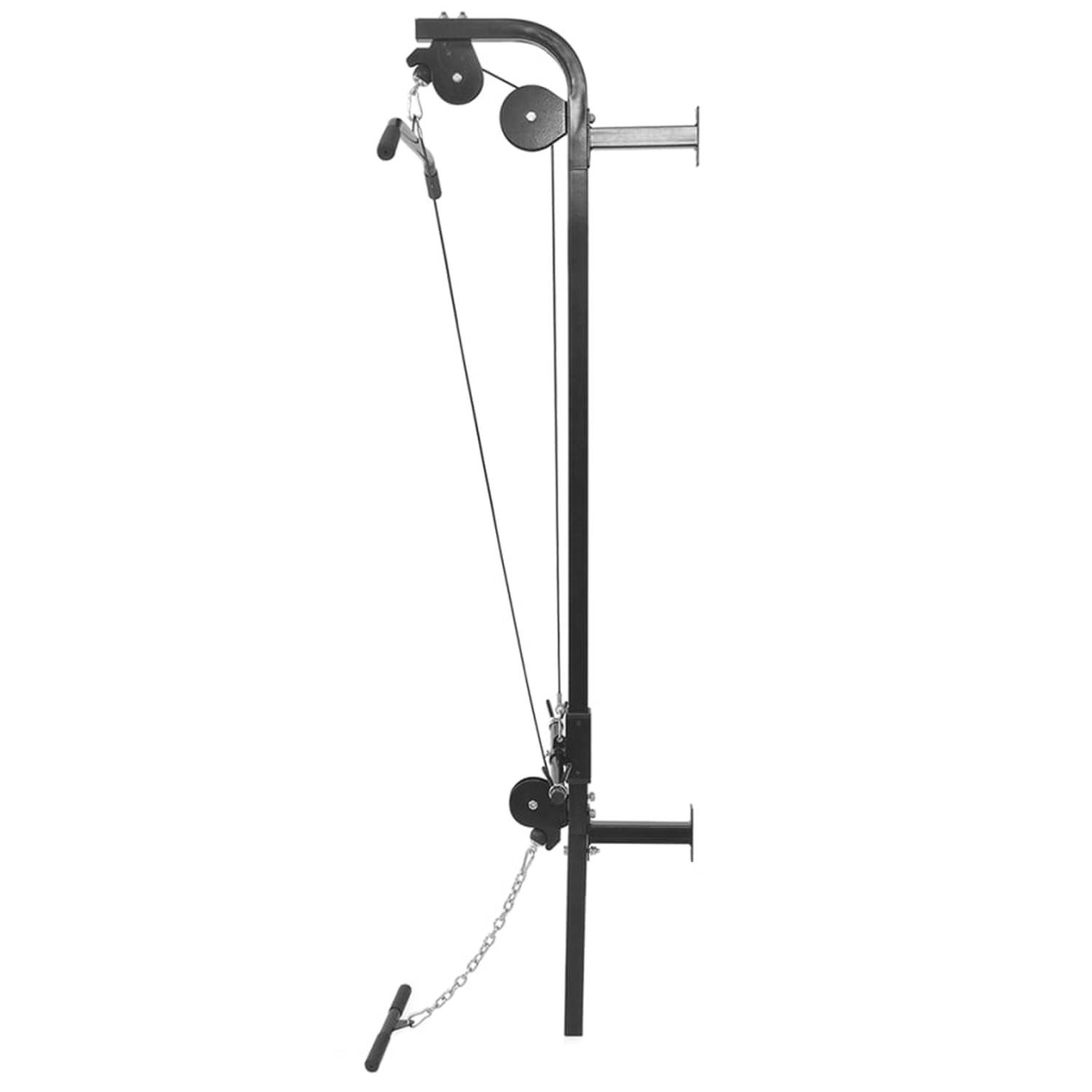 The Living Store Krachttoren - Wandgemonteerde fitnessapparaat - Lat pull-down - lage cable-pull - Staal - 99x53x194 cm - Tot 120 kg - Incl - gewichtsschijven