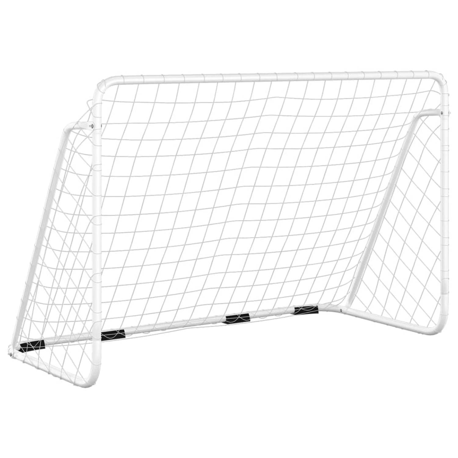 The Living Store Voetbalgoal - naam - Doel voor volwassenen en kinderen - 180 x 90 x 120 cm - Water- en weerbestendig - Inclusief J-haringen - Gepoedercoat stalen frame - Polyester