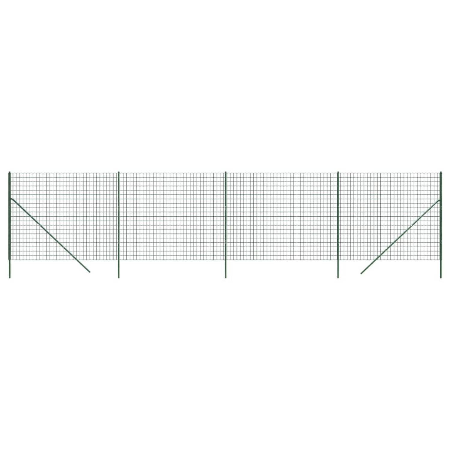 The Living Store Draadgaasomheining - Groen - 2 x 10 m - PVC-gecoat staal