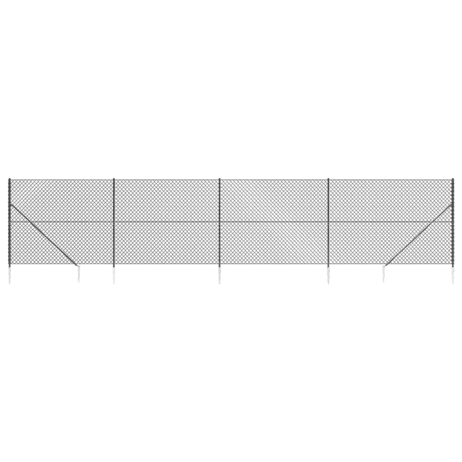 The Living Store Gaashek Antraciet - 2x10m - Staal met PVC-coating