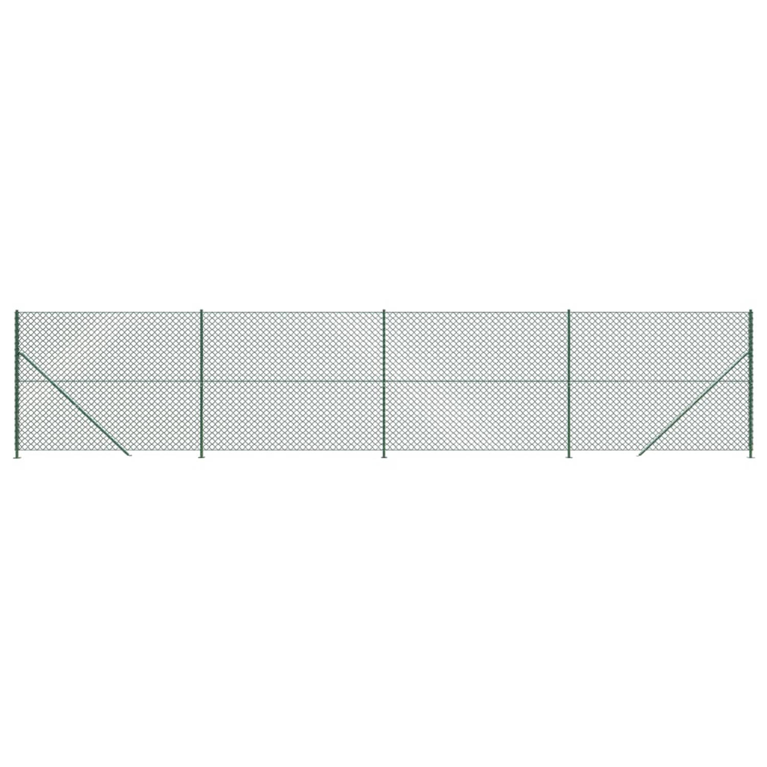 The Living Store Gaashek Groen 2x10m - Gegalvaniseerd staal met PVC-coating