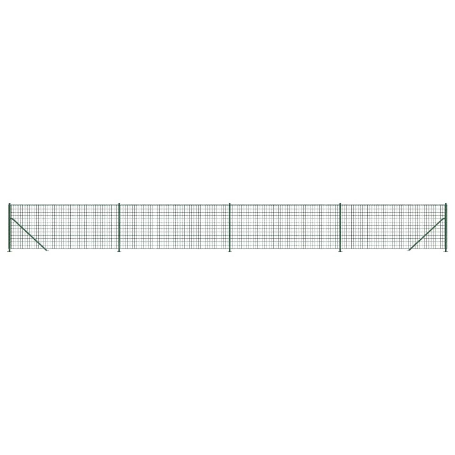 The Living Store Gaashekwerk Groen 1.1 x 10 m (H x L) - 75 x 50 mm - Staal met PVC-coating