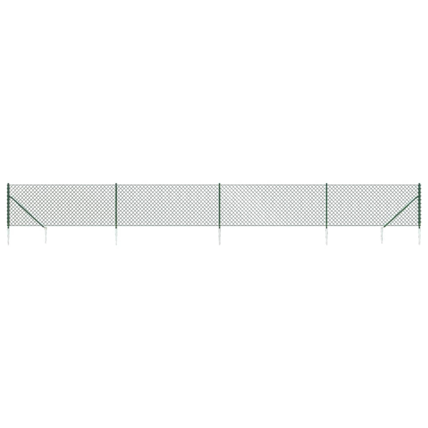 The Living Store Gaashek - Groen - 0.8 x 10 m - PVC-coating - Gegalvaniseerd staal