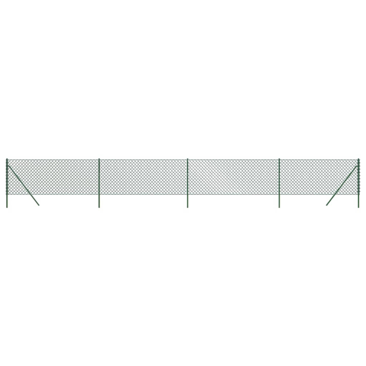 The Living Store Gaashek - Groen - 1 x 10 m - 60 x 60 mm - Staal - PVC-coating