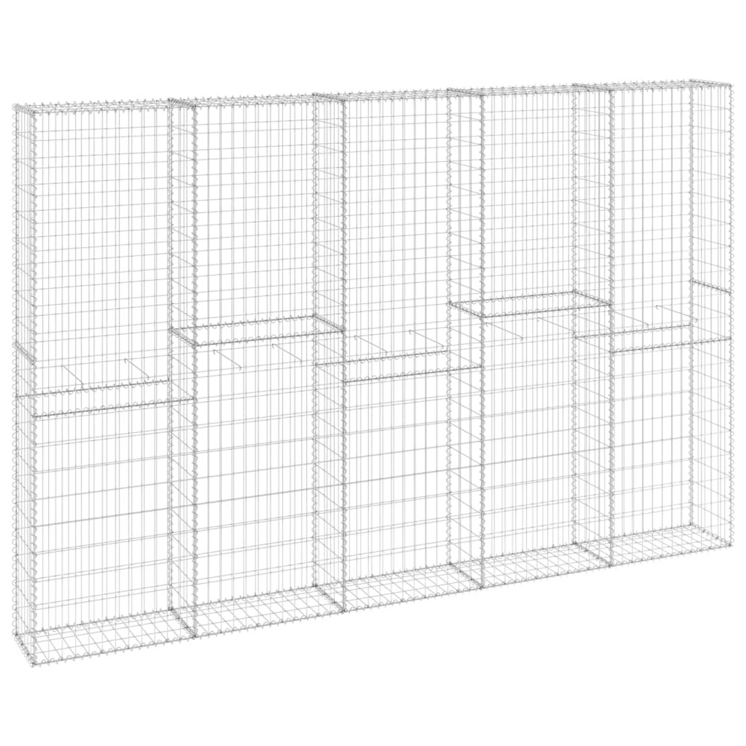 The Living Store Schanskorf Gabion Mand - 300 x 30 x 200 cm - Zilver