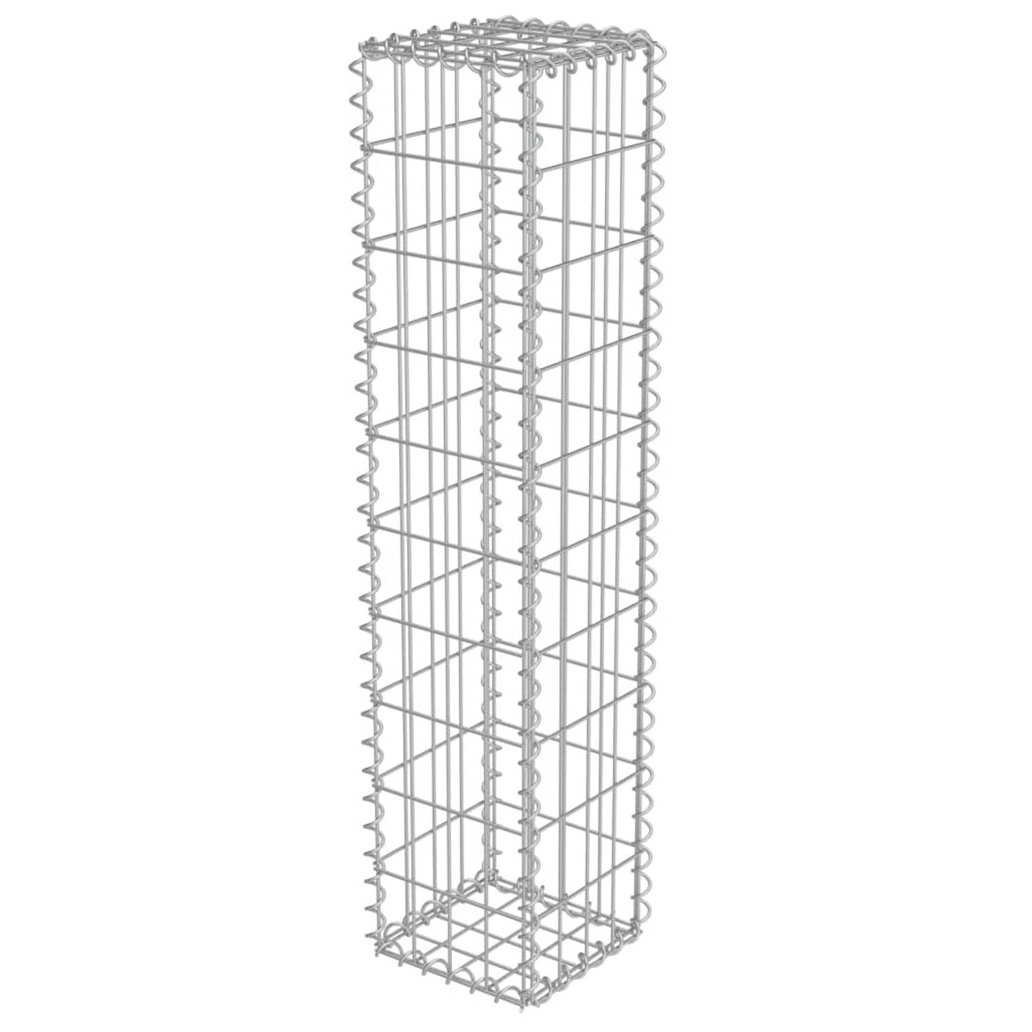 The Living Store Schanskorf Gabion mand - 20x20x100cm - Gegalvaniseerd staal