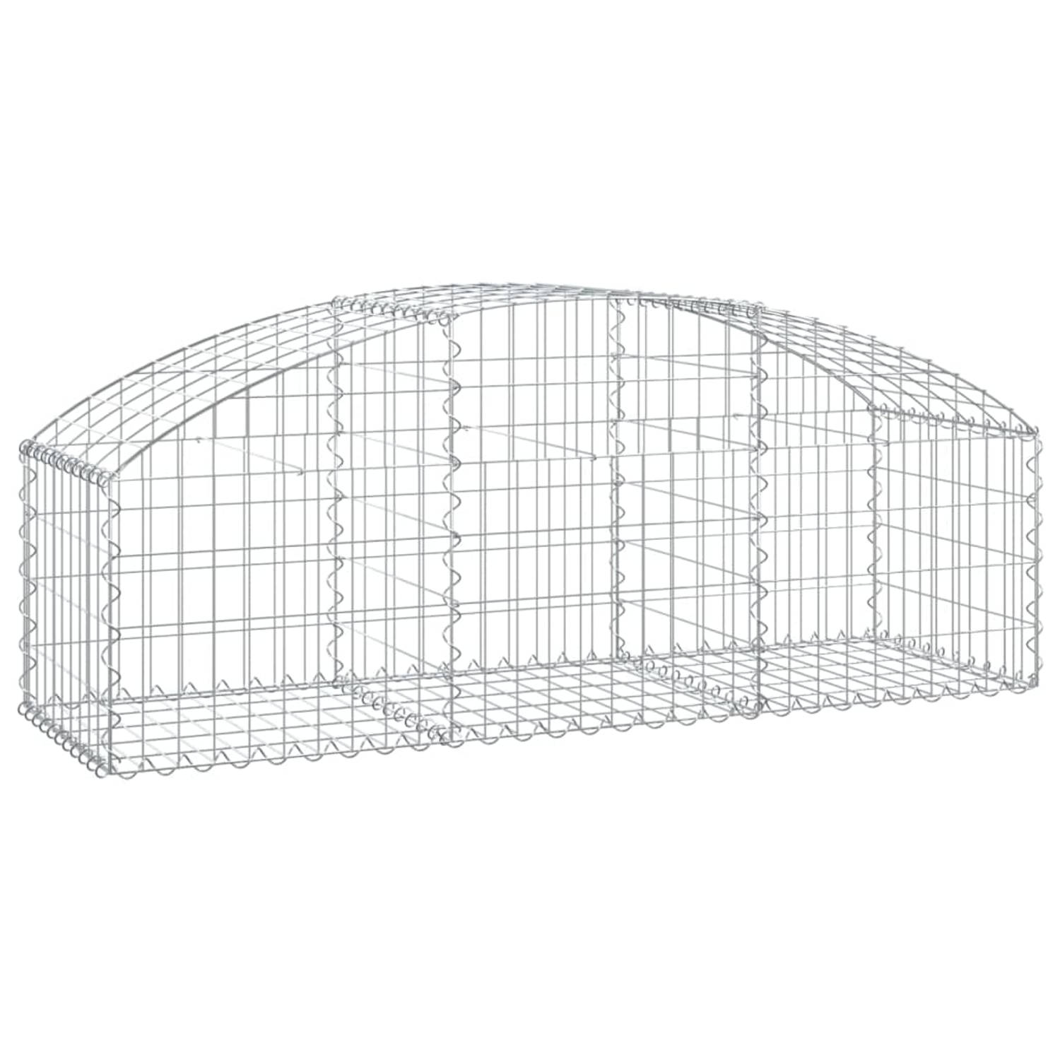 The Living Store Schanskorf Gabion - 150 x 50 x 40/60 cm - geluidsisolerende tuinbarrière