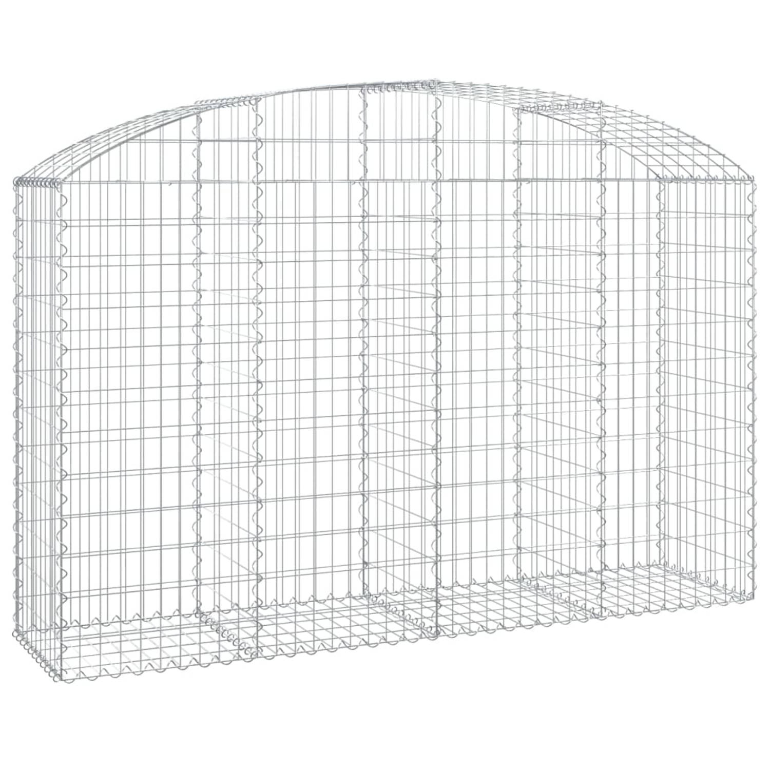 The Living Store Gabion Schanskorf - 200 x 50 x 120/140 cm - Decoratieve Geluidsisolerende Tuinbarrière