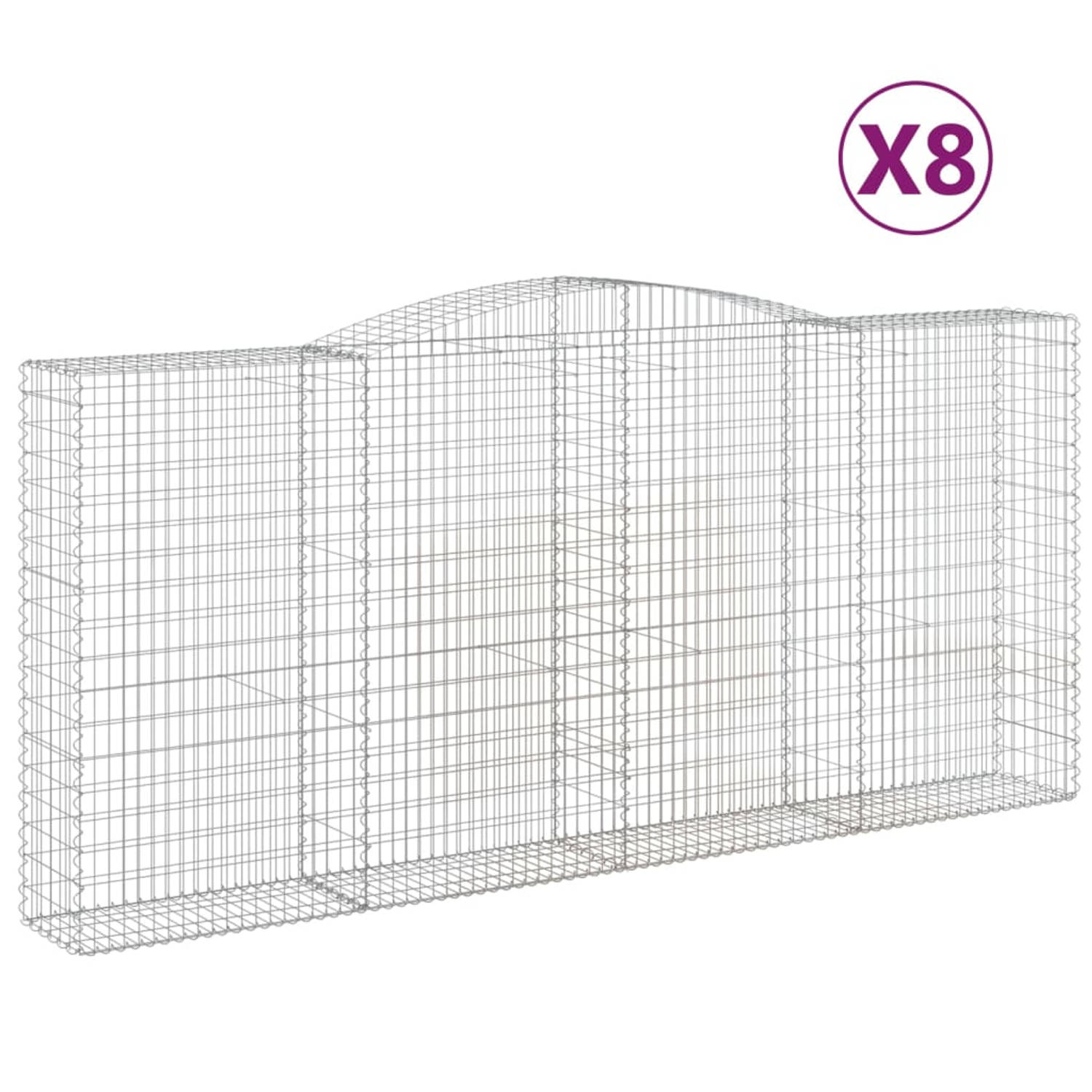 The Living Store Schanskorf Gabion - 400 x 50 x 180/200 cm - Robuust en Decoratief