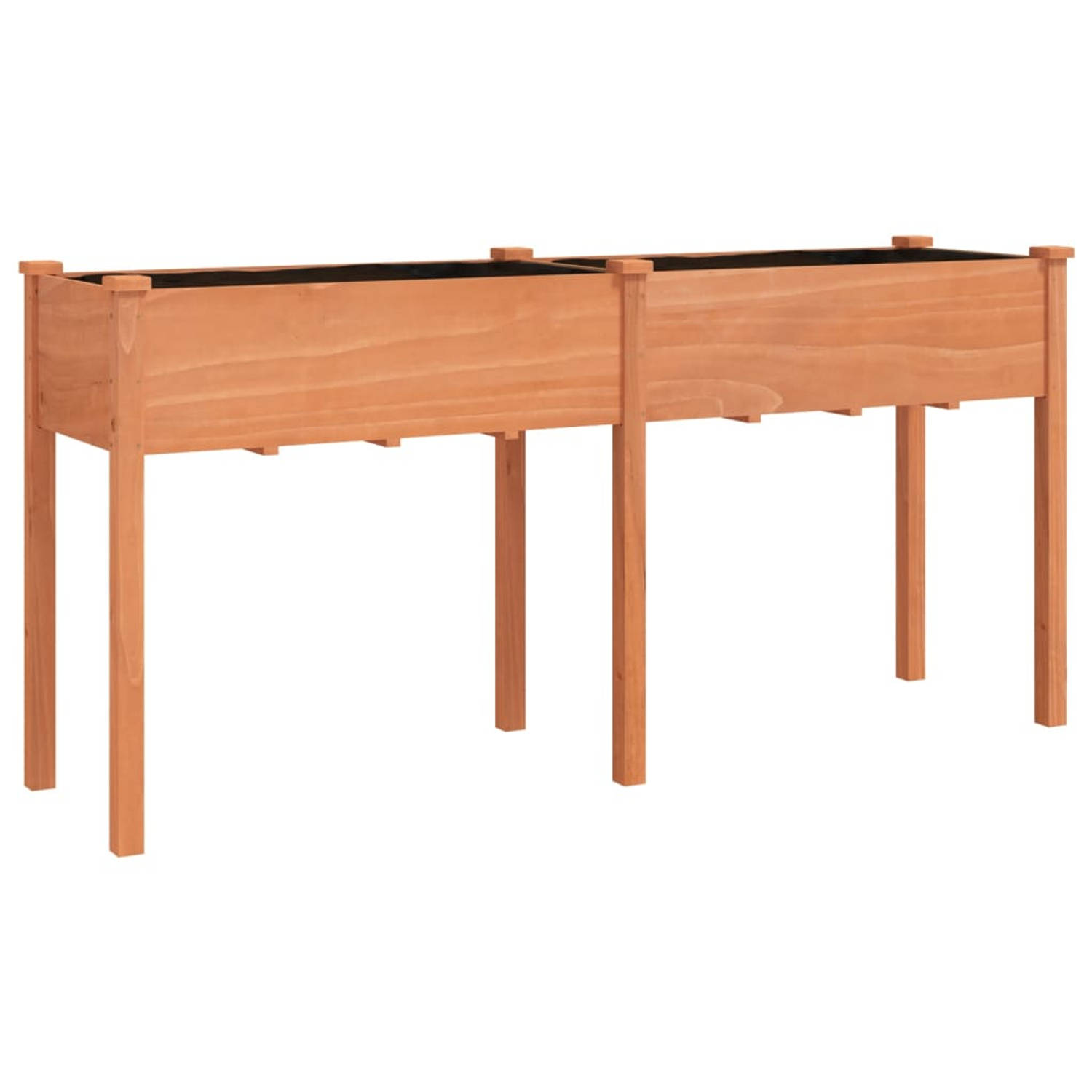 The Living Store Plantenbak Massief Vurenhout - 161 x 45 x 76 cm - Praktische Voering - Bruin