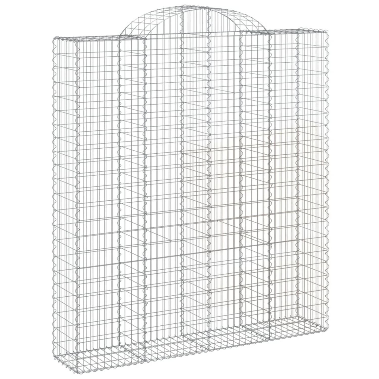 The Living Store Schanskorf Gabion - 200x50x220/240 cm - Gegalvaniseerd ijzer