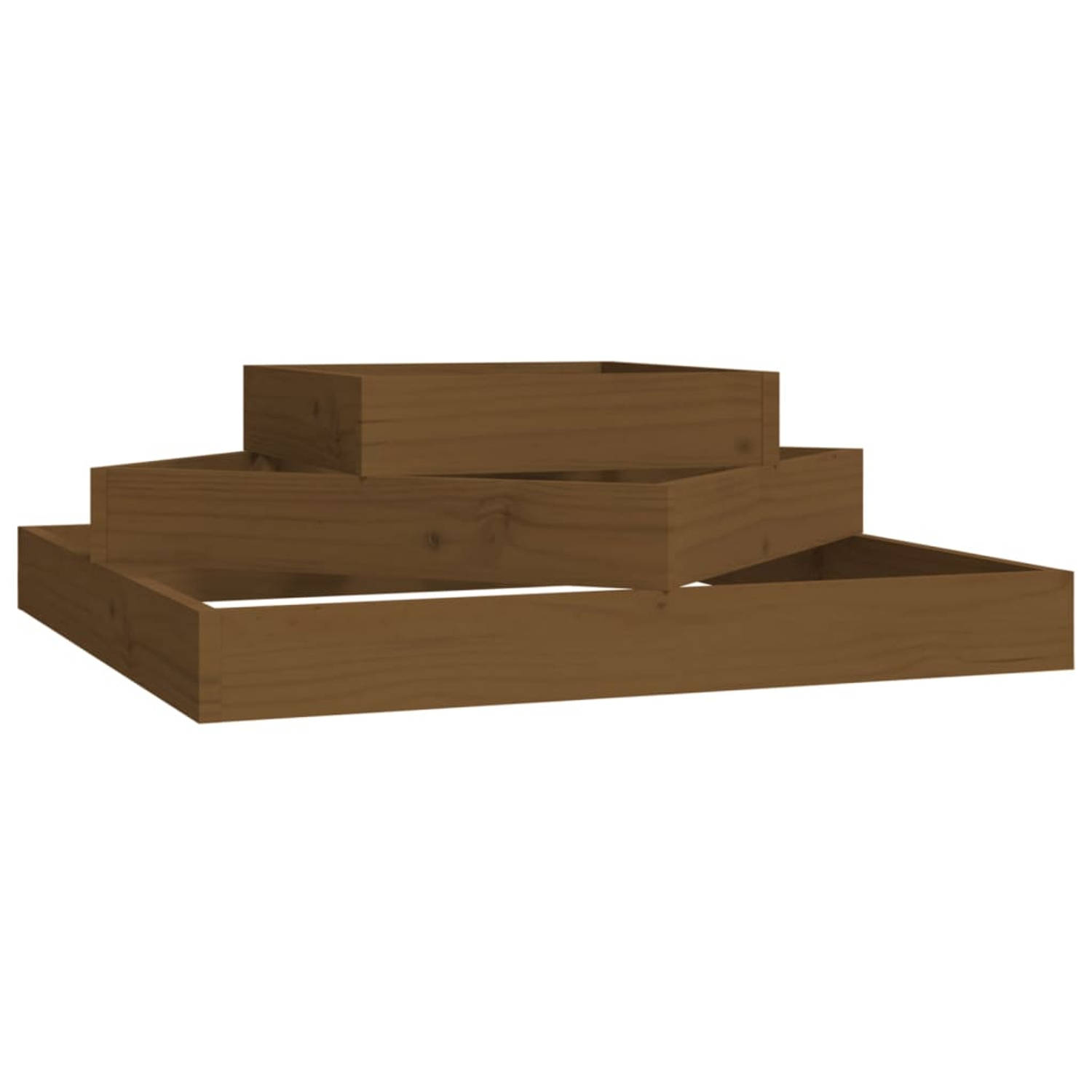 The Living Store Houten plantenbak - 83 x 83 x 27 cm - massief grenenhout