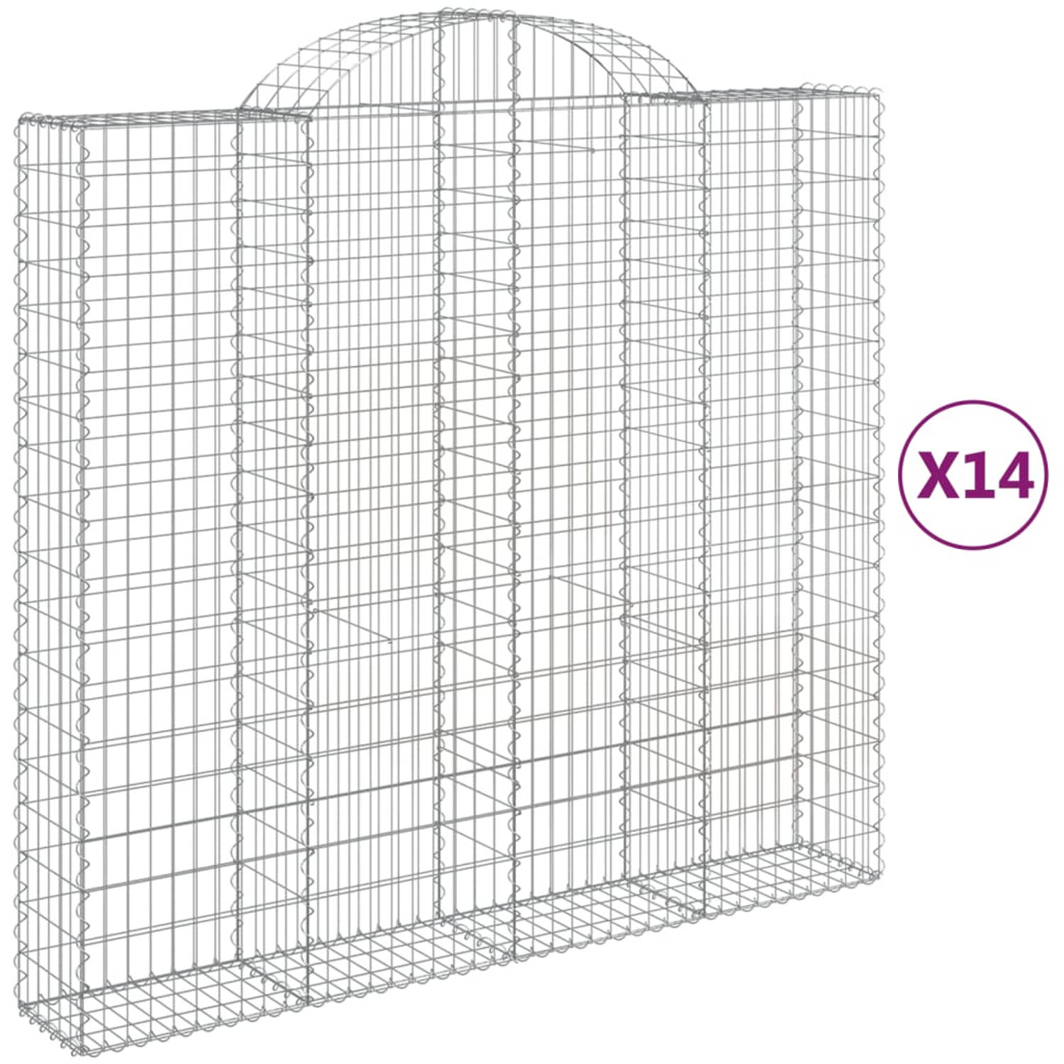 The Living Store Schanskorven 14 st gewelfd 200x50x180/200 cm ijzer - Bloempot