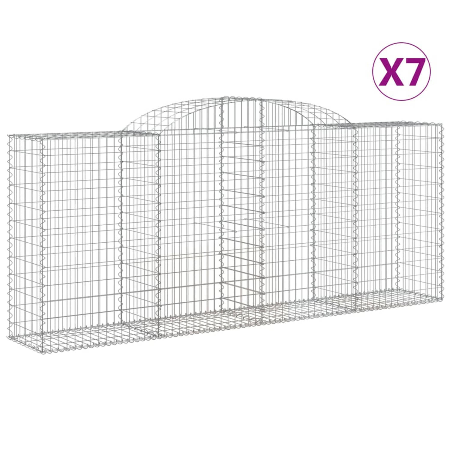 The Living Store Gabion Schanskorf 300x50x120/140cm - Geluidsisolerend - Gegalvaniseerd ijzer