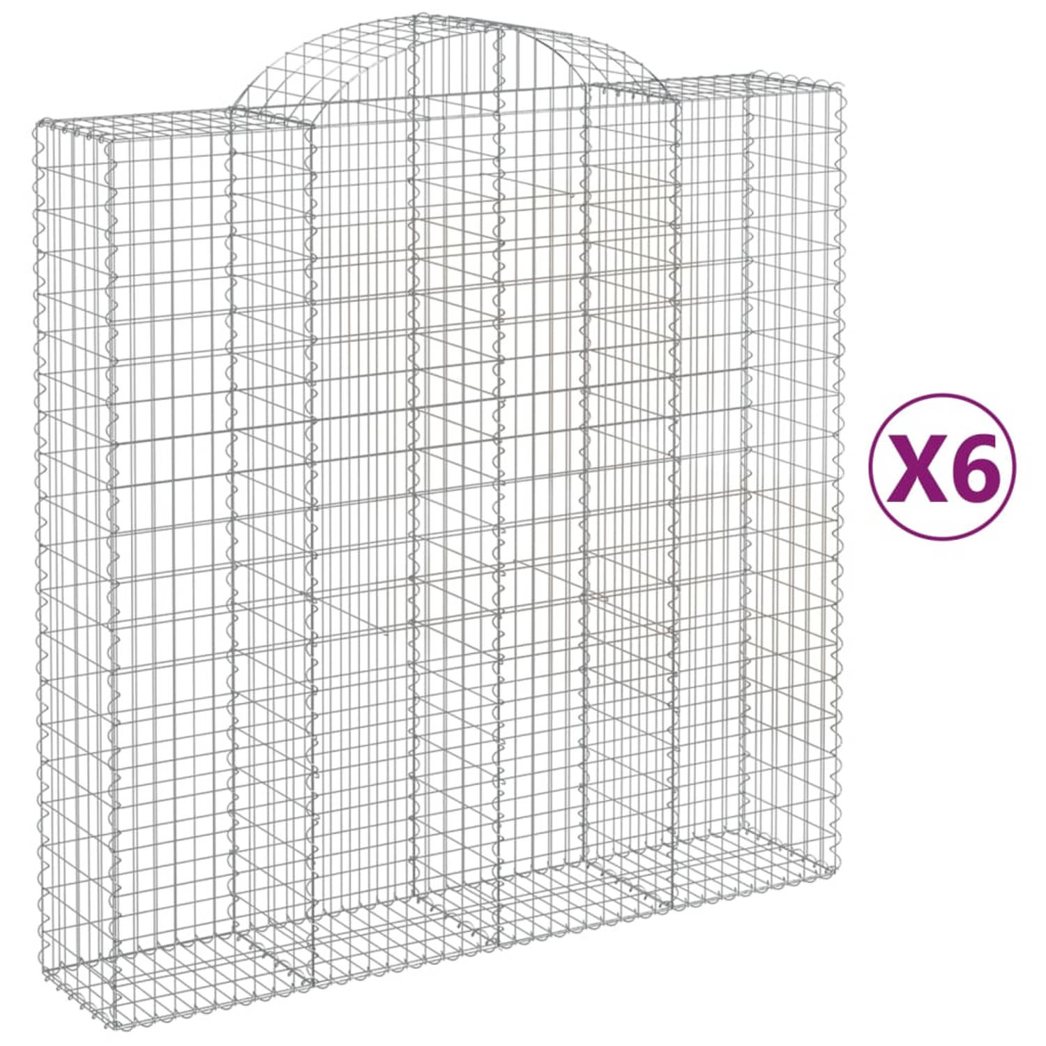 The Living Store Gabion Schanskorf - 200 x 50 x 200/220 cm - Gegalvaniseerd 3.5 mm draad