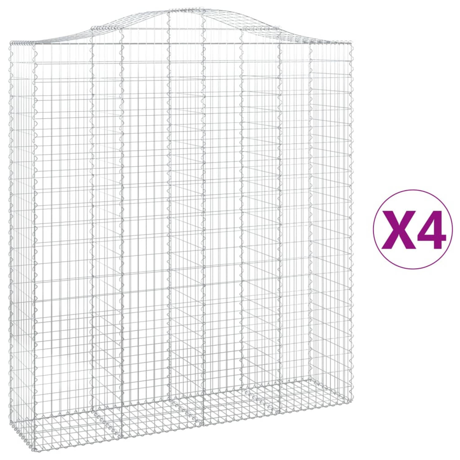 The Living Store Schanskorf Gabion - 200x50x220/240 cm - Decoratieve en geluidsisolerende tuinbarrière