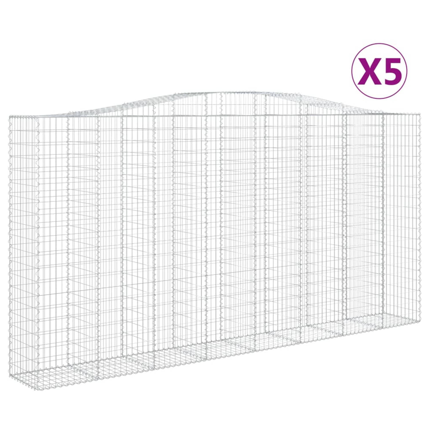 The Living Store Schanskorf Gabion 400x50x200/220 cm - Geluidsisolerende tuinbarrière