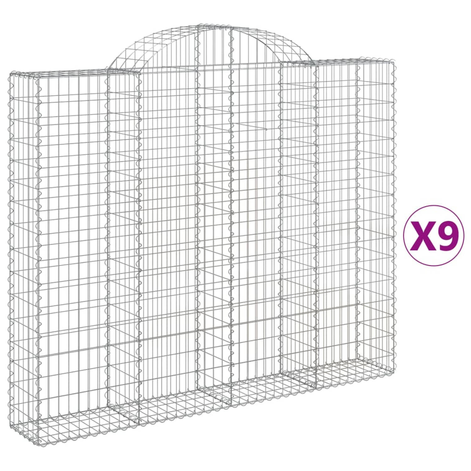 The Living Store Schanskorf - Tuinbarrières - 200x30x160/180 cm - Duurzaam gegalvaniseerd ijzer - Stabiele constructie